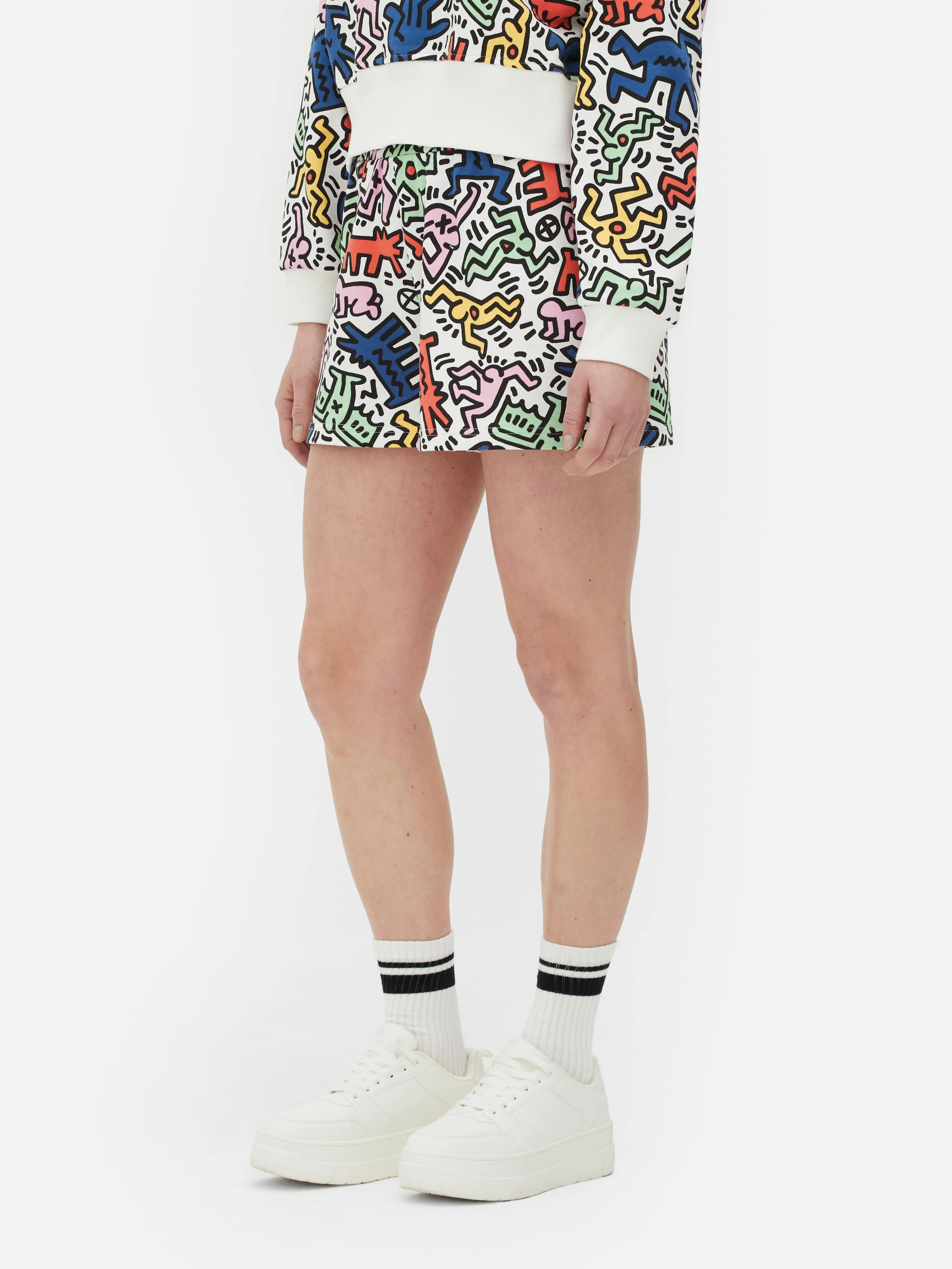Pantalones cortos estampados de Keith Haring
