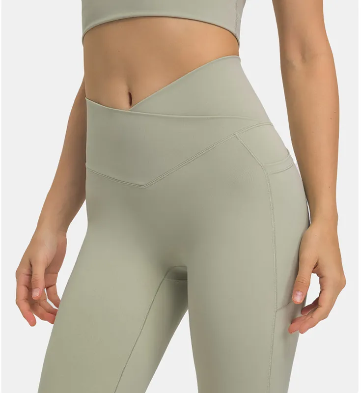 Pantalones cortos para mujer de yoga deportes sin costura de quinta cintura cruzada pantalones de golf shorts de playa corriendo