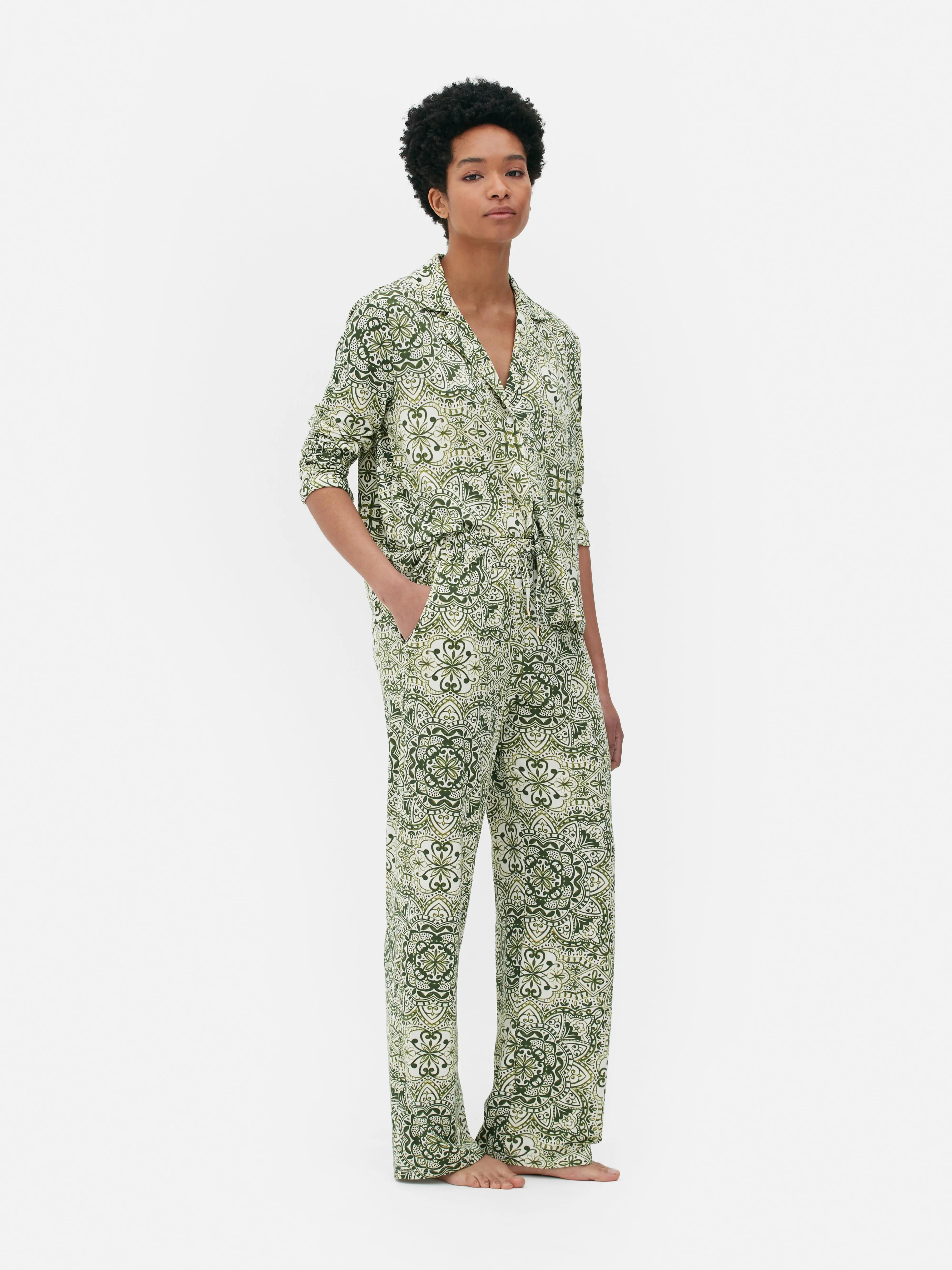 Pantalones de pijama con estampado de cachemira