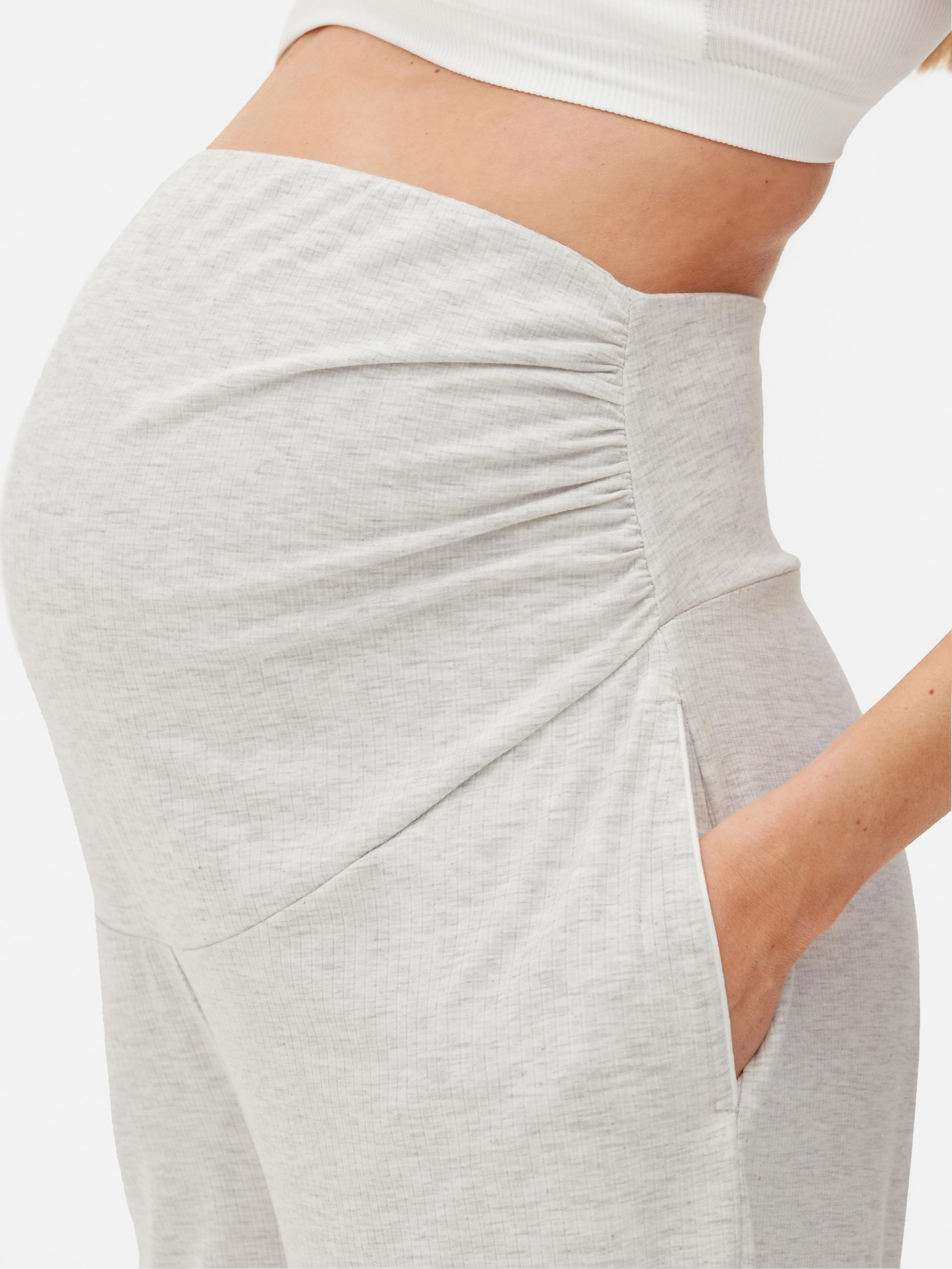 Pantalones de pijama premamá acanalados