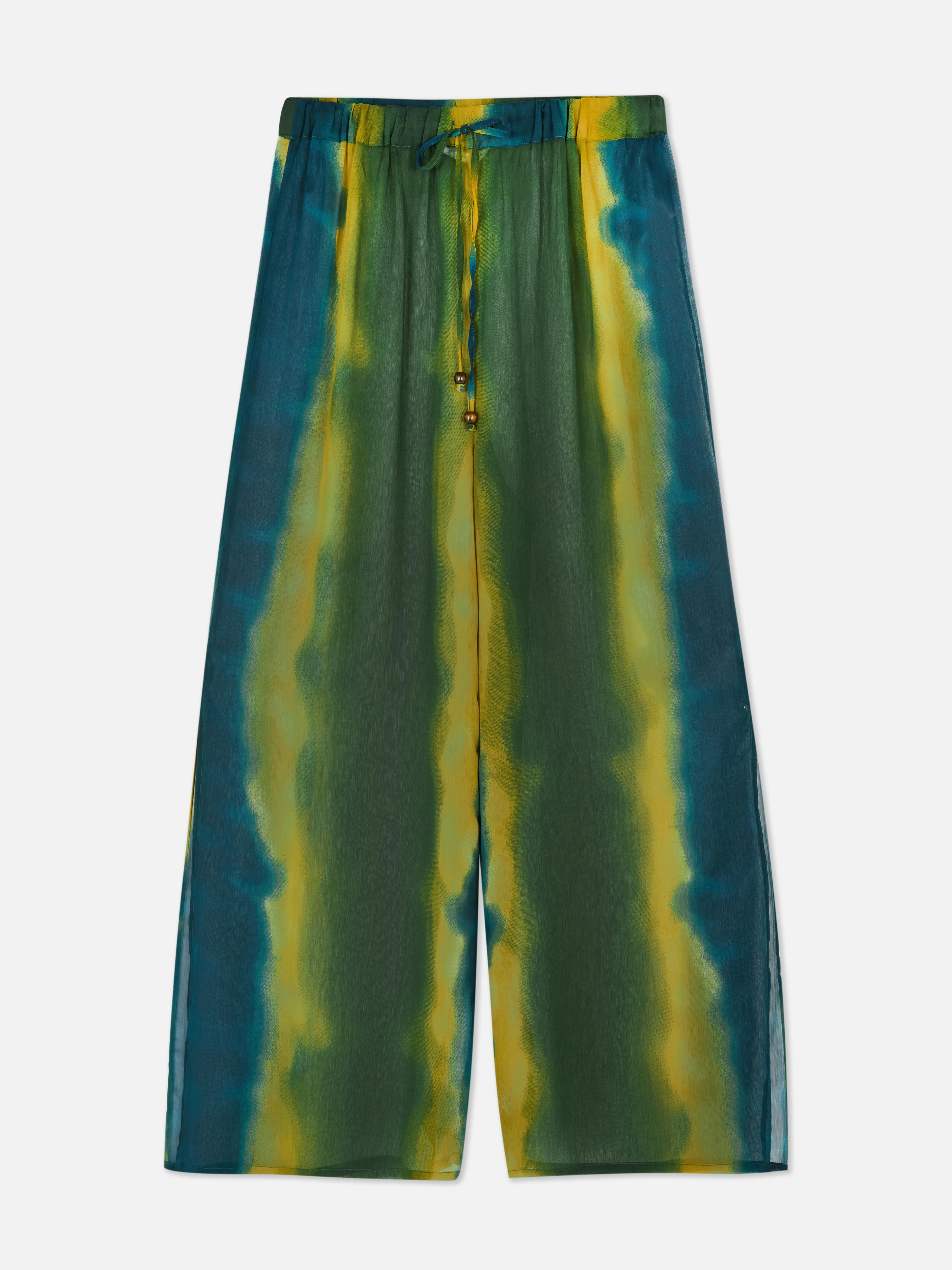 Pantalones playeros anchos con laterales abiertos