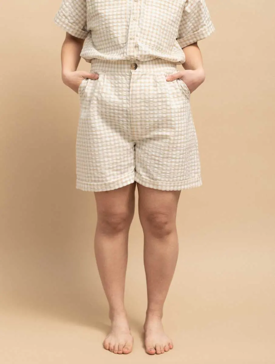 Pantalón corto cuadros vichy para mujer
