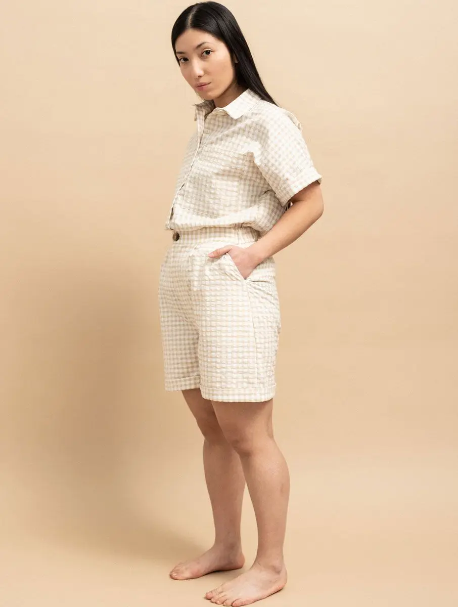 Pantalón corto cuadros vichy para mujer