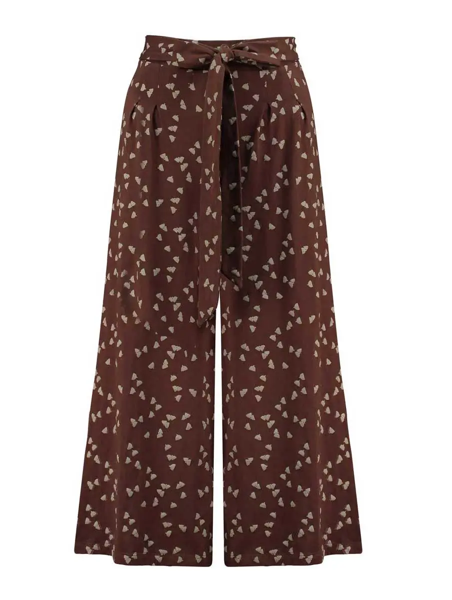 Pantalón culotte ecológico marrón con bellotas