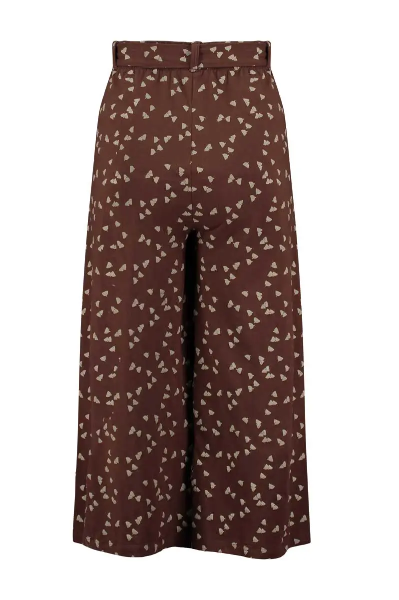 Pantalón culotte ecológico marrón con bellotas