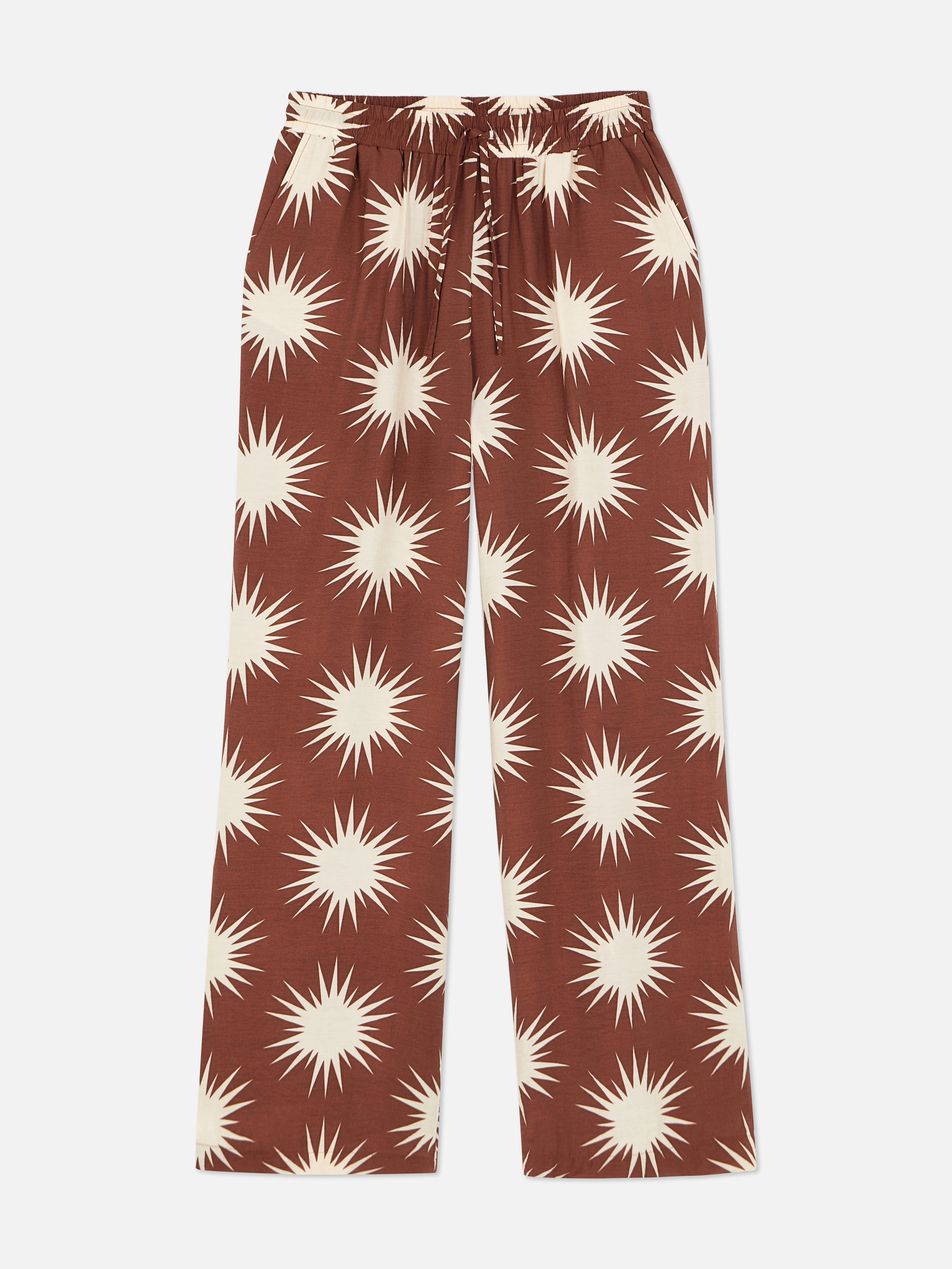 Pantalón de pernera ancha con cordón de ajuste