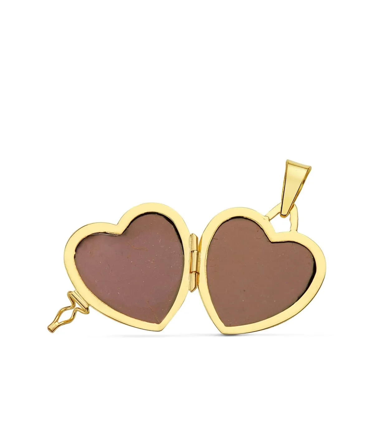 Pendentif porte photo Coeur Lisse Or 18 K 21 MM