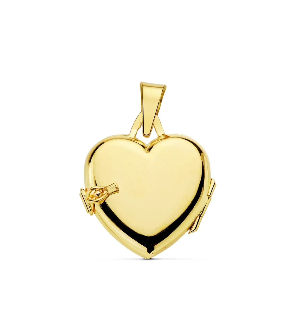 Pendentif porte photo Coeur Lisse Or 18 K 21 MM