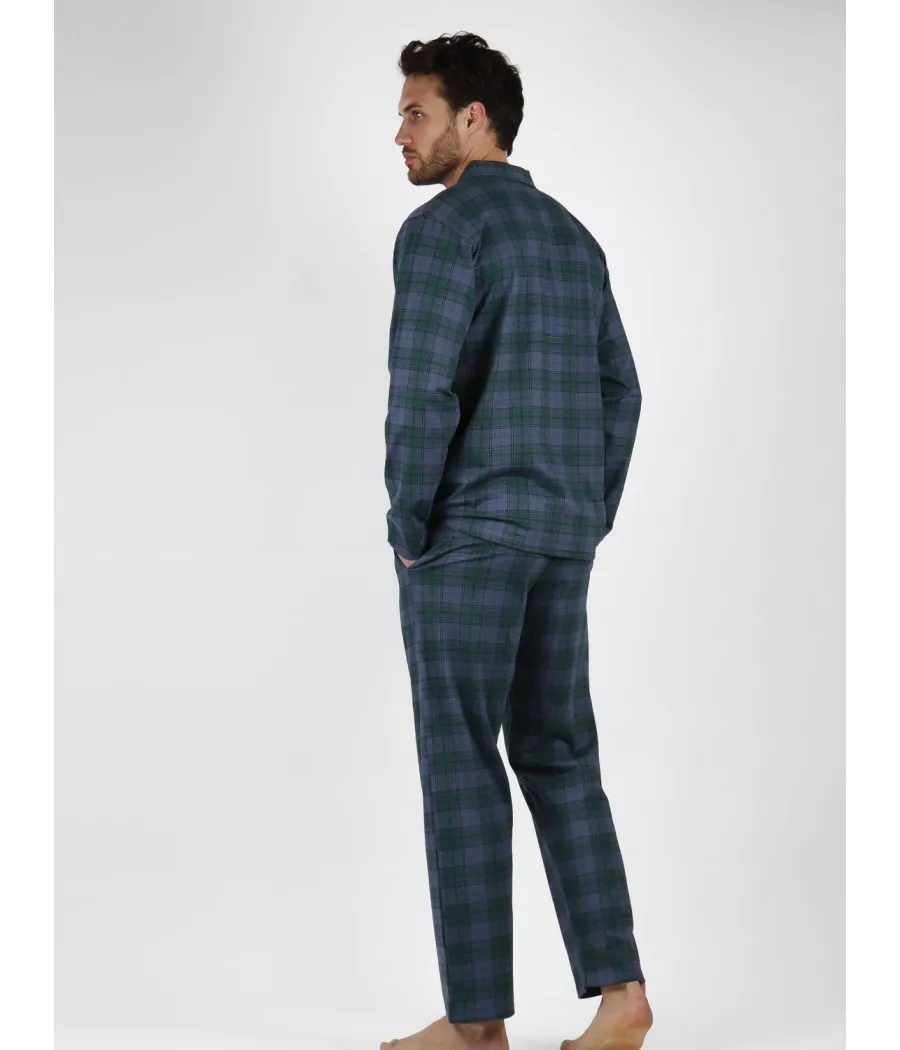 Pijama abierto hombre invierno Lois Forest azul bolsillos
