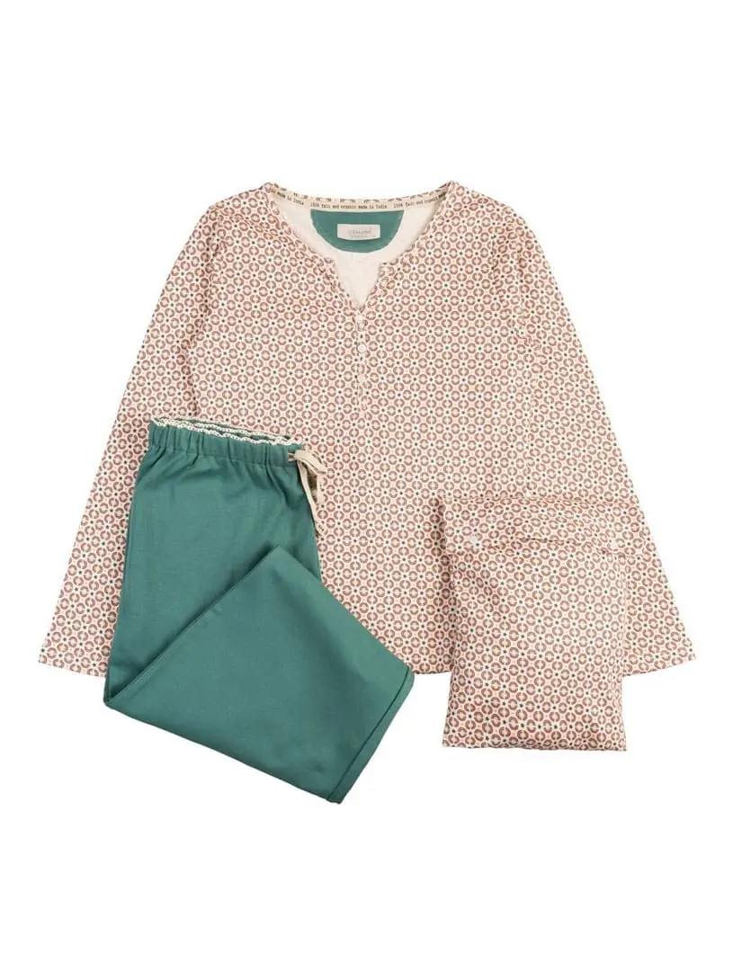 Pijama algodón orgánico mujer estampado