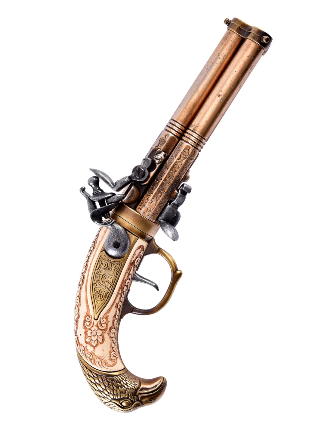 Pistola de chispa Ausburg de 3 cañones, S. XVIII