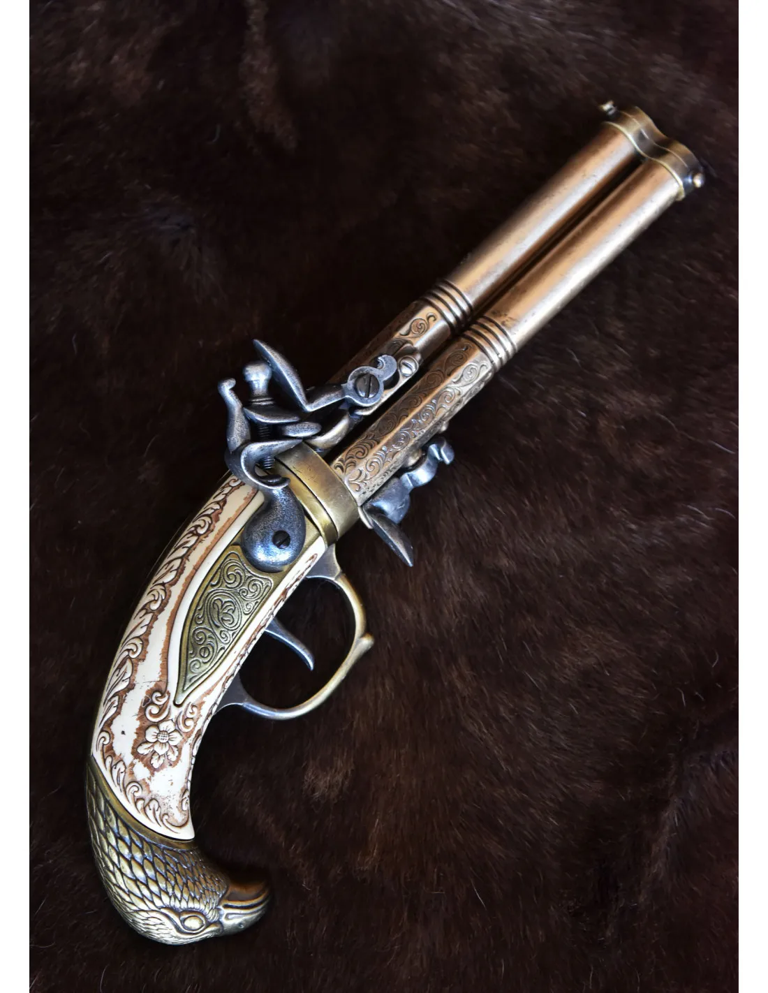Pistola de chispa Ausburg de 3 cañones, S. XVIII