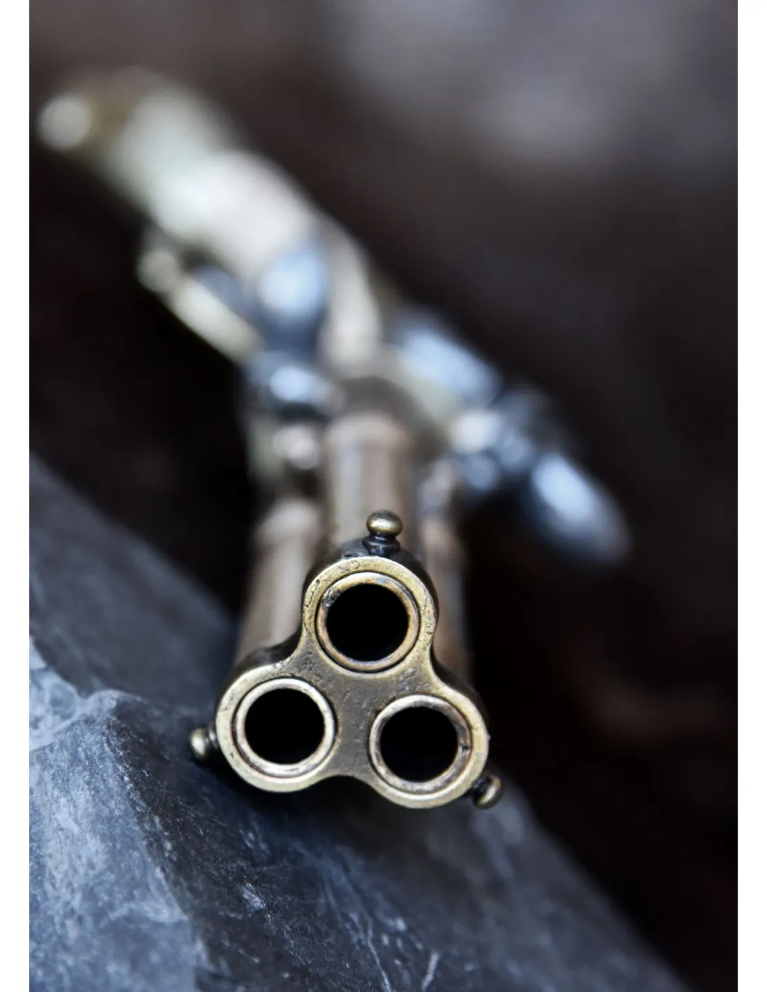 Pistola de chispa Ausburg de 3 cañones, S. XVIII