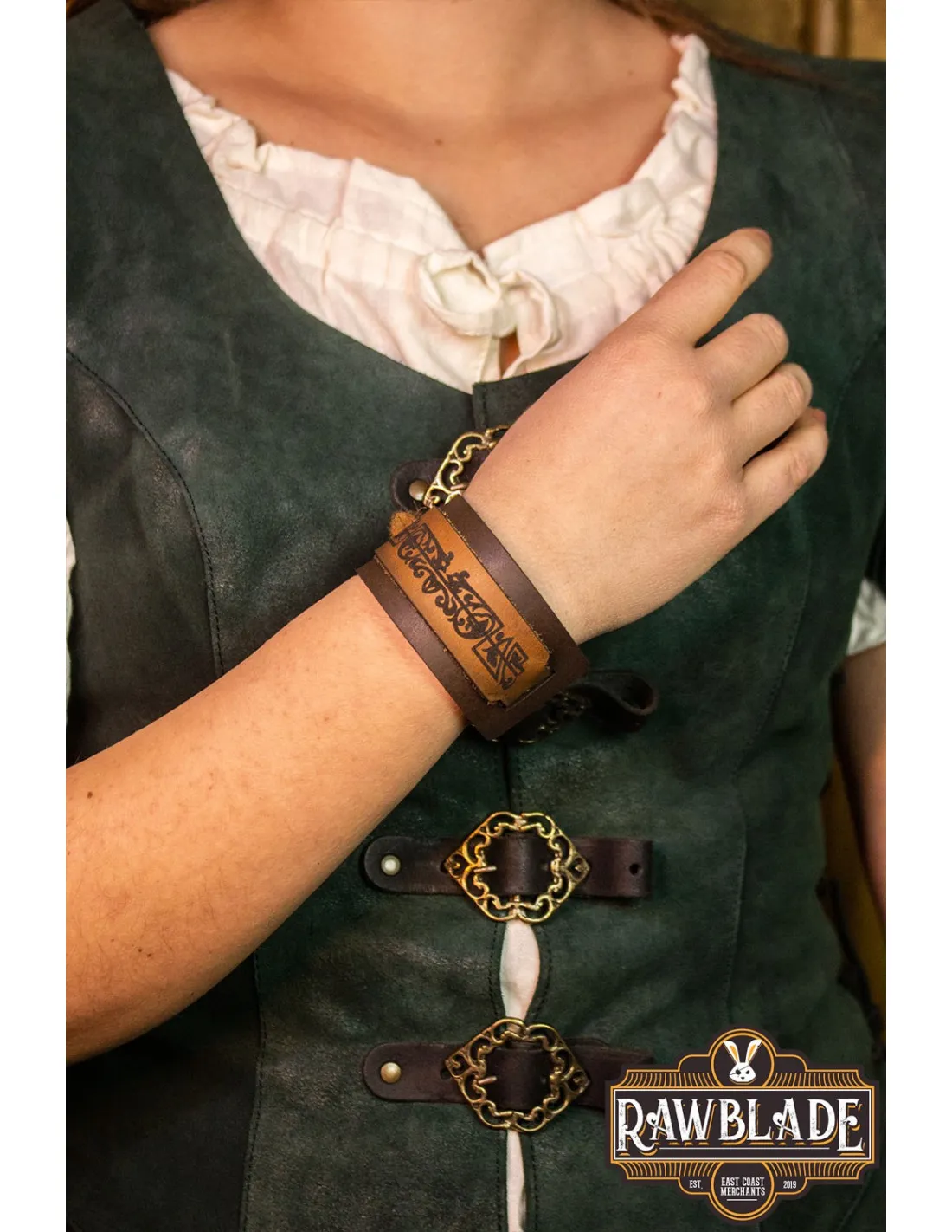Pulsera de cuero meliano para nobles y elfos