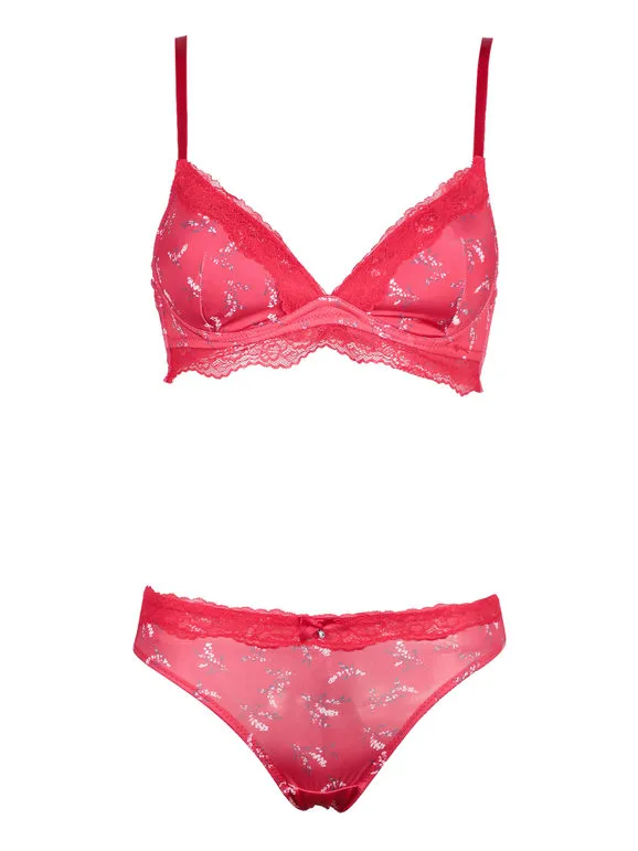 Pura Conjunto de ropa interior triángulo con relleno + brasileño