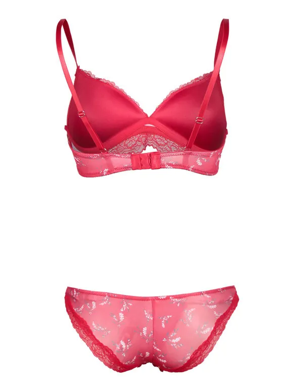 Pura Conjunto de ropa interior triángulo con relleno + brasileño
