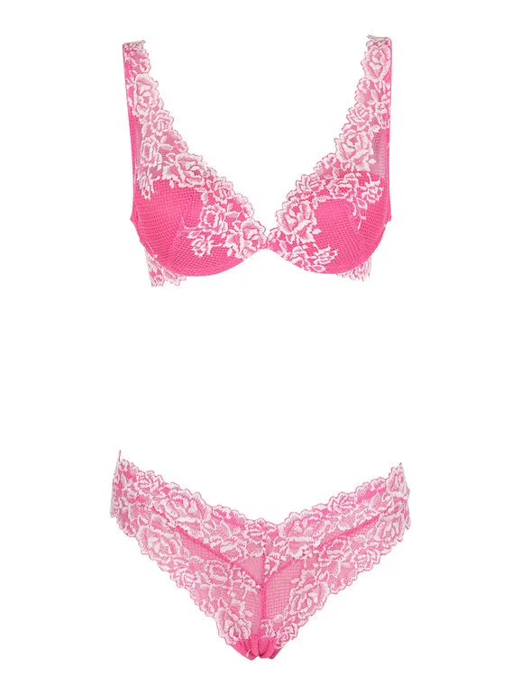 Pura P0788C Conjunto completo de bralette + ropa interior brasileña para mujer