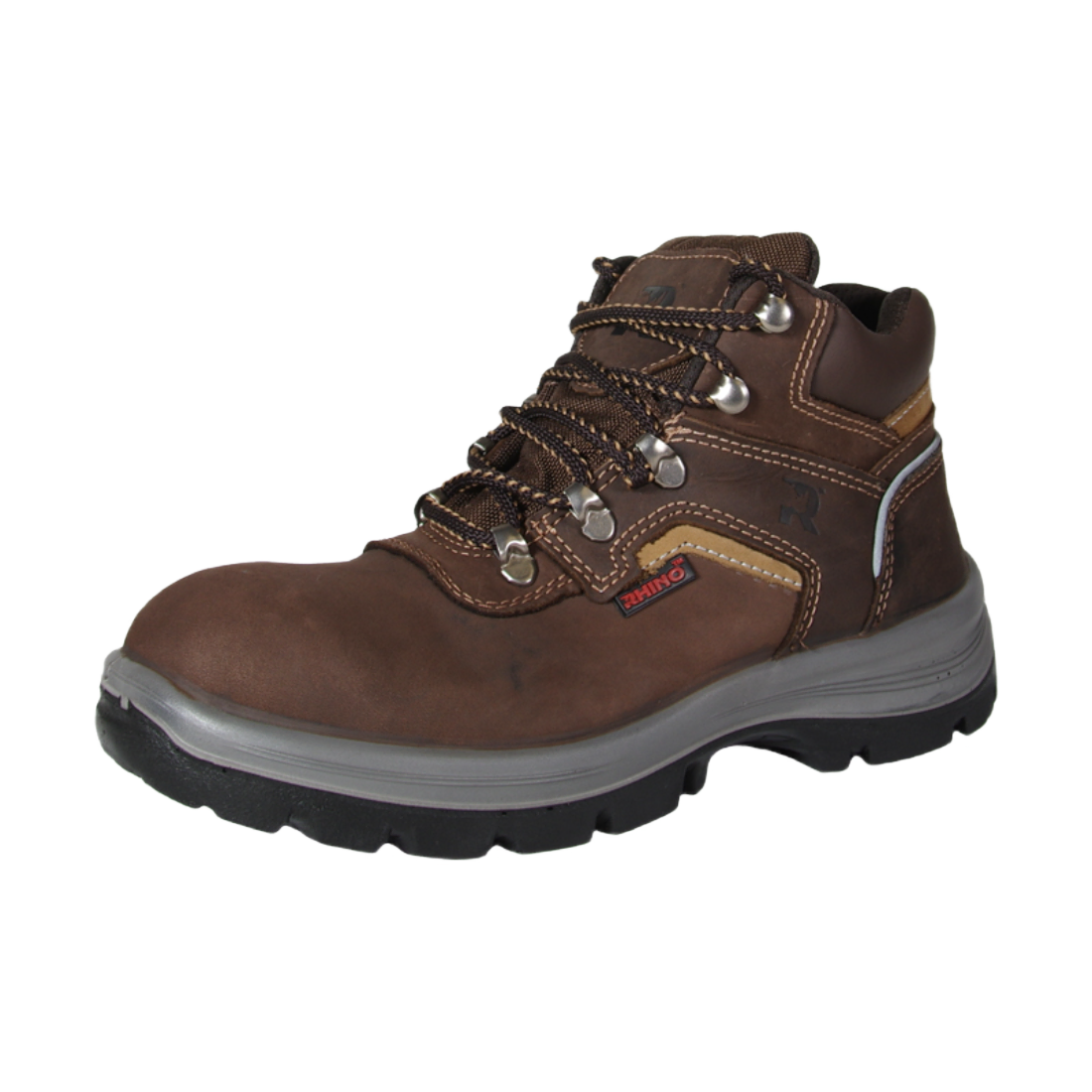Rhino 66019 talla 43 zapato cuero punta reforzada café 6''