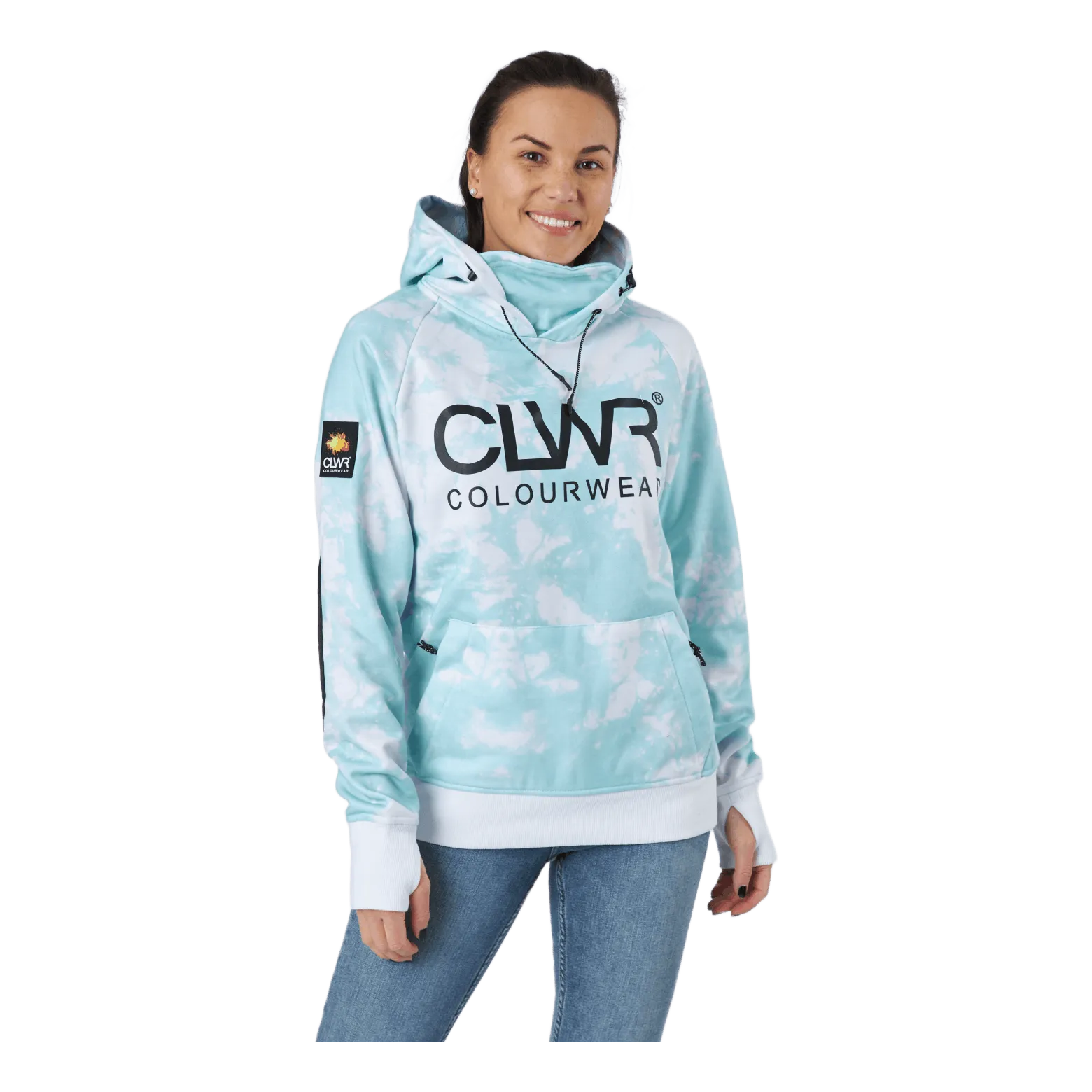 Ropa de color Bowl Hood 2.0 W Tie Dye Turquoise