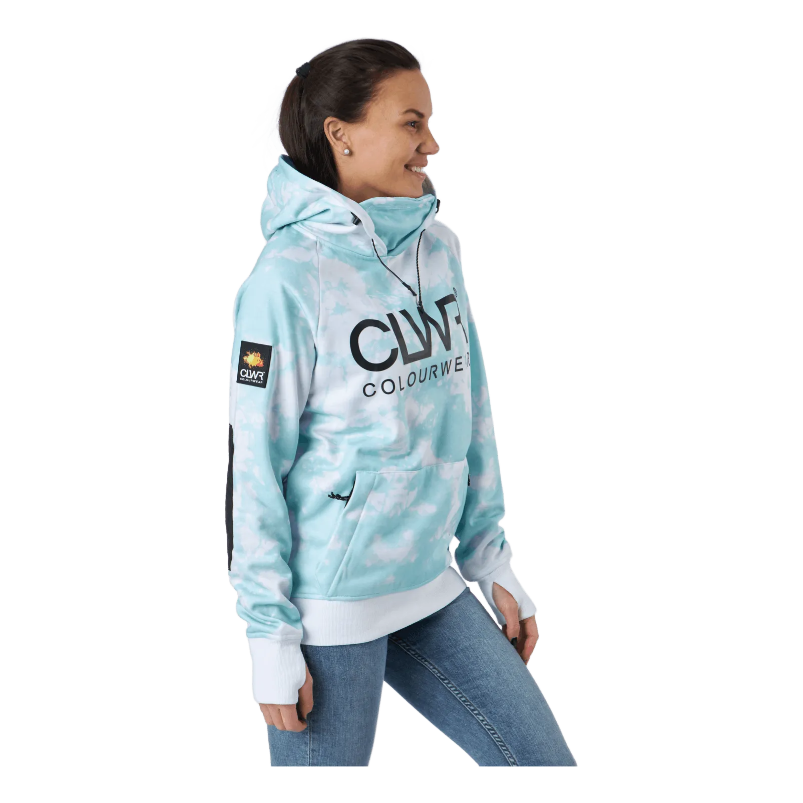 Ropa de color Bowl Hood 2.0 W Tie Dye Turquoise