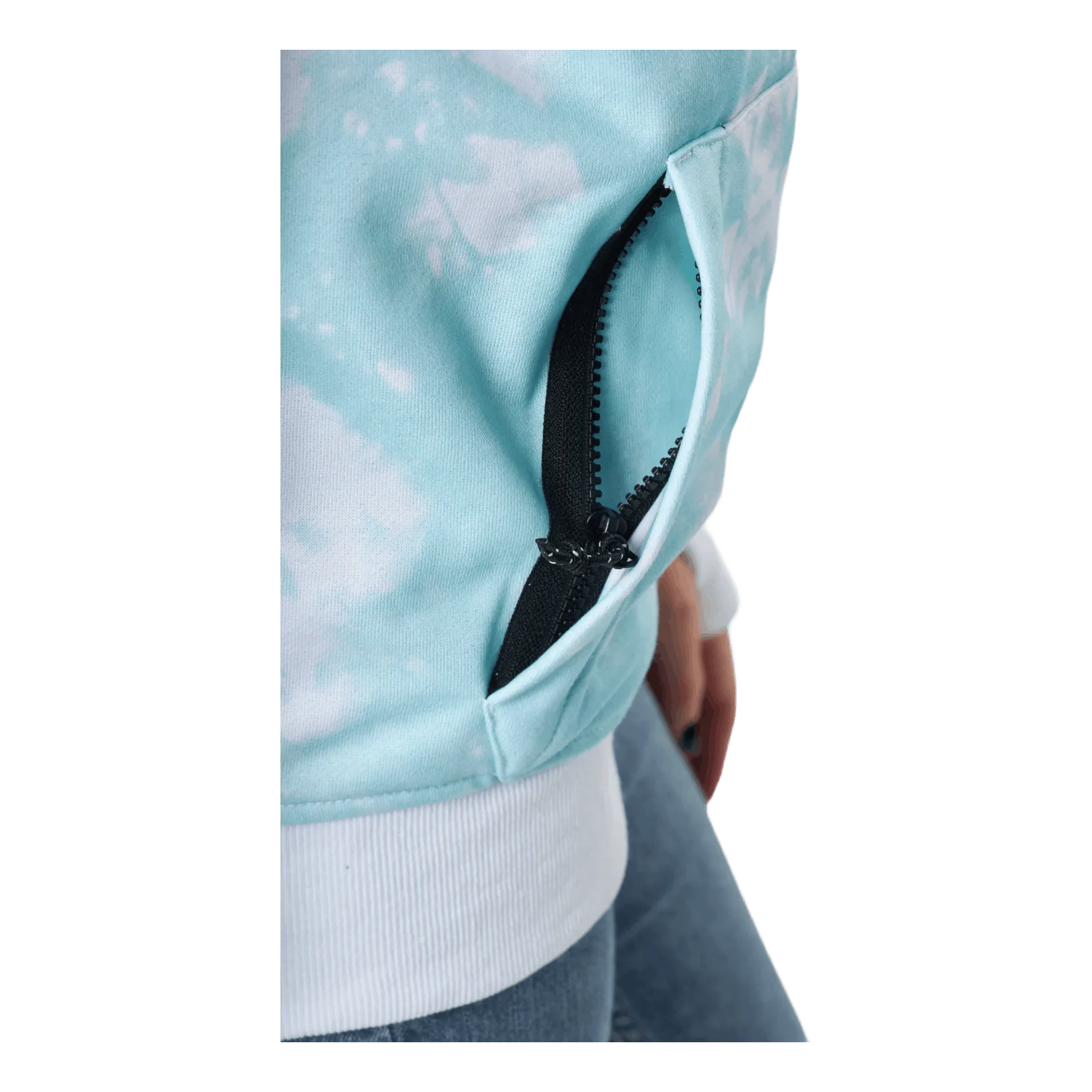 Ropa de color Bowl Hood 2.0 W Tie Dye Turquoise