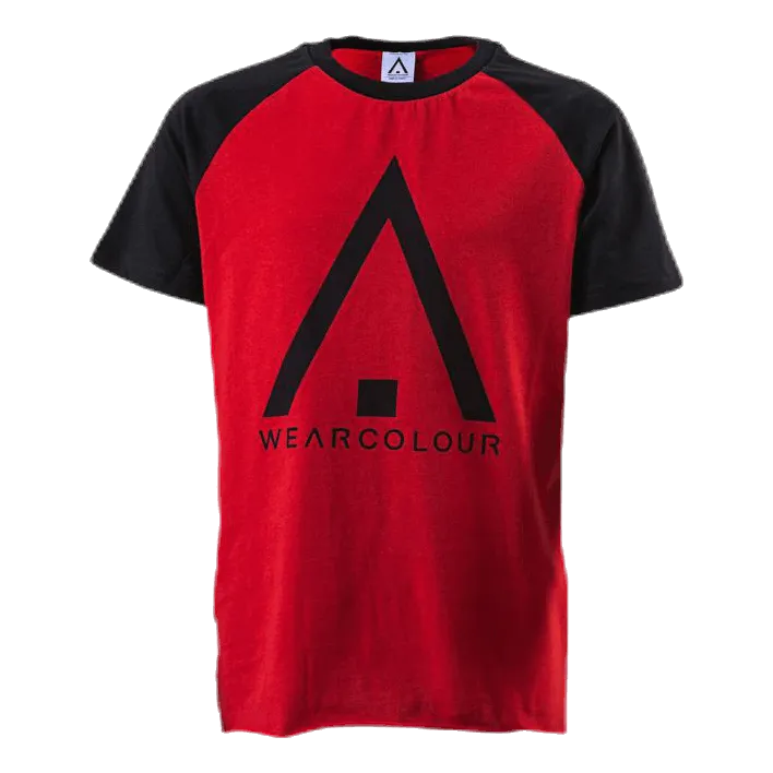 Ropa de color Organic Rag Tee Youth Black/Red