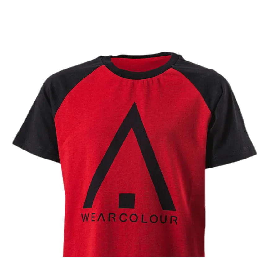 Ropa de color Organic Rag Tee Youth Black/Red