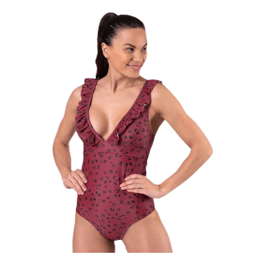Ropa de playa Waikani Halia Frill Swimsuit Patterned/Red