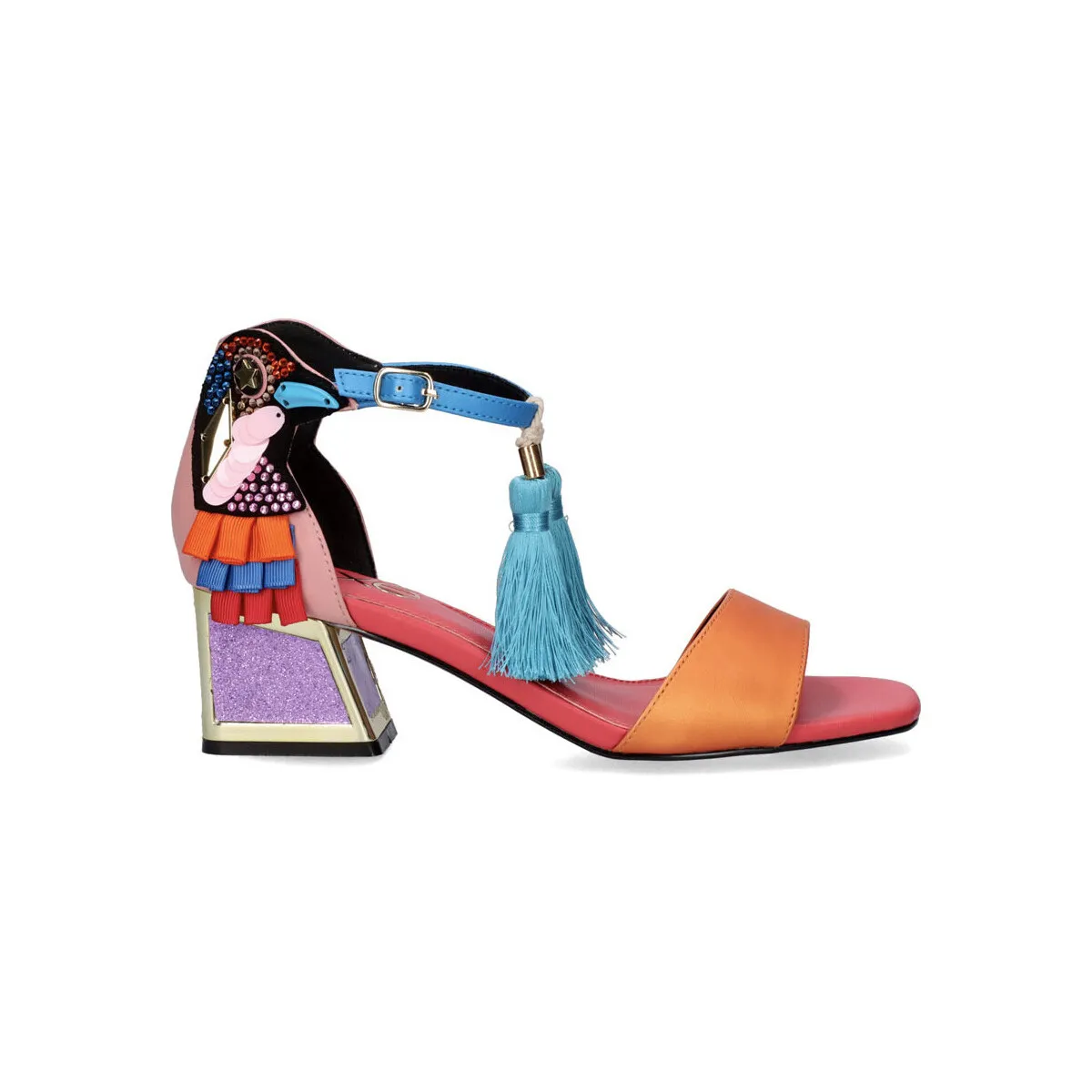 SANDALIA TACÓN LUISA210 PINK ORANGE