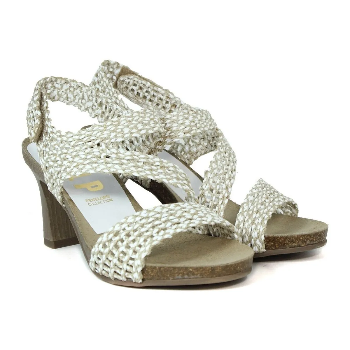 SANDALIAS DE RAFIA CON TACÓN  CORDELIA 6222 BLANCO