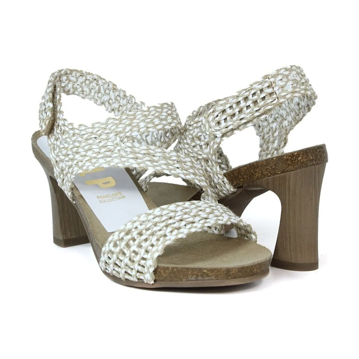 SANDALIAS DE RAFIA CON TACÓN  CORDELIA 6222 BLANCO