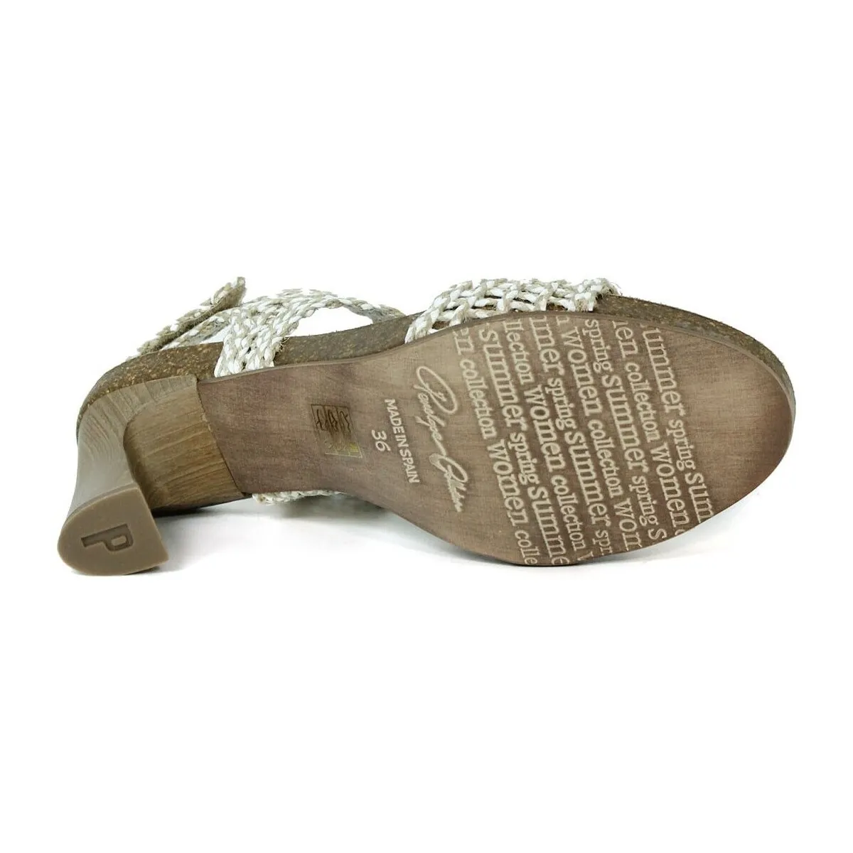 SANDALIAS DE RAFIA CON TACÓN  CORDELIA 6222 BLANCO