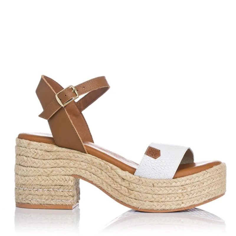 Sandalias De TacÓn Popa Abaka Mujer Blanco