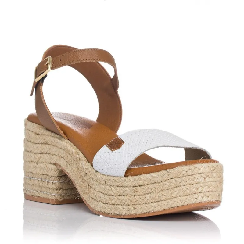 Sandalias De TacÓn Popa Abaka Mujer Blanco