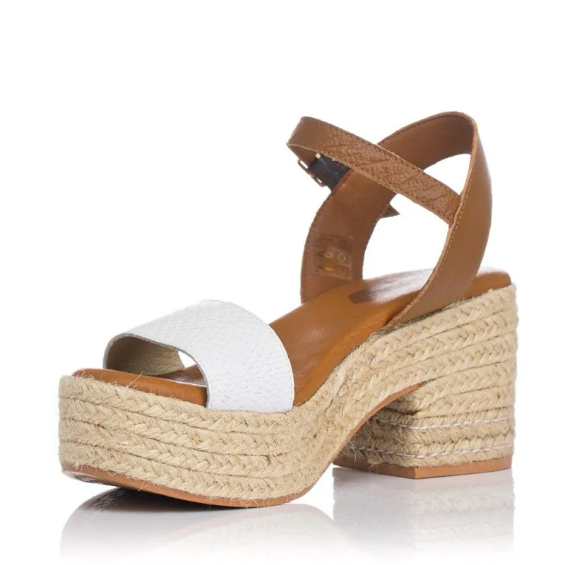Sandalias De TacÓn Popa Abaka Mujer Blanco
