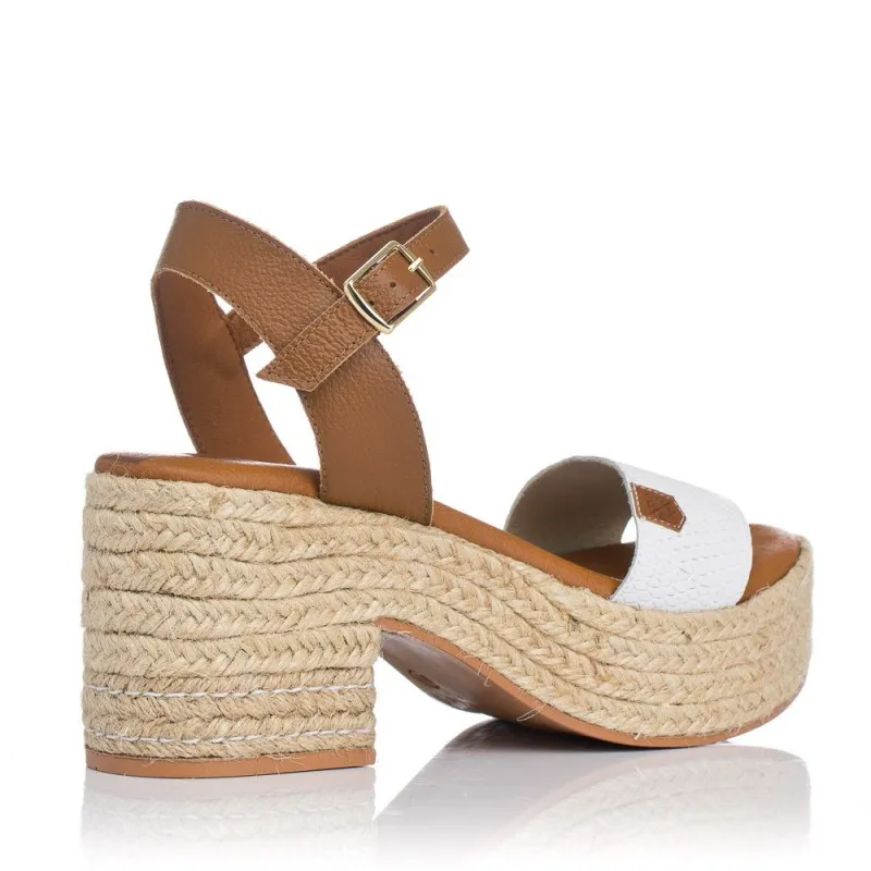 Sandalias De TacÓn Popa Abaka Mujer Blanco