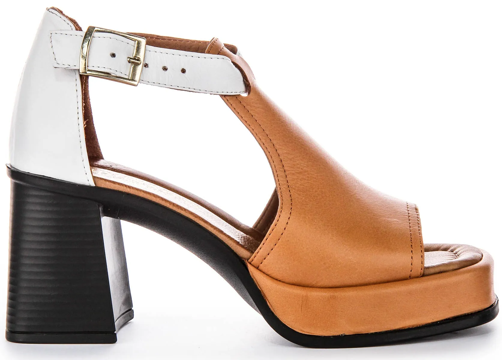 Scarpe con Tacco in Pelle da Donna Justinreess Gail in Marrone Bianco