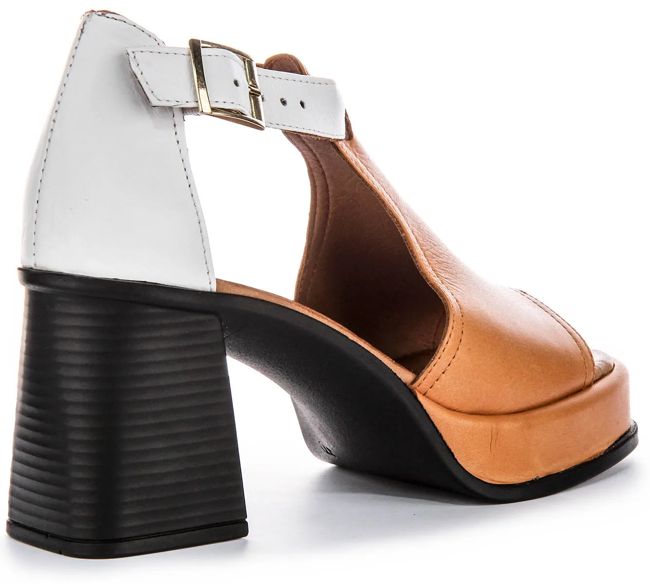 Scarpe con Tacco in Pelle da Donna Justinreess Gail in Marrone Bianco