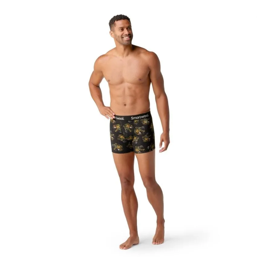 Smartwool Hombre Ropa interior y Básica Merino Print Boxer Breif Boxed Negro 