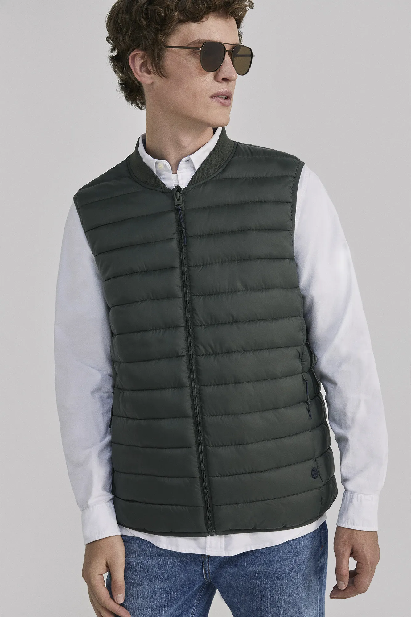 Springfield Chaleco acolchado cuello bomber