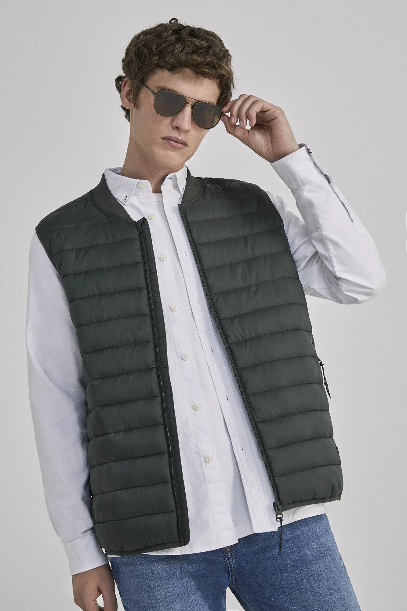 Springfield Chaleco acolchado cuello bomber