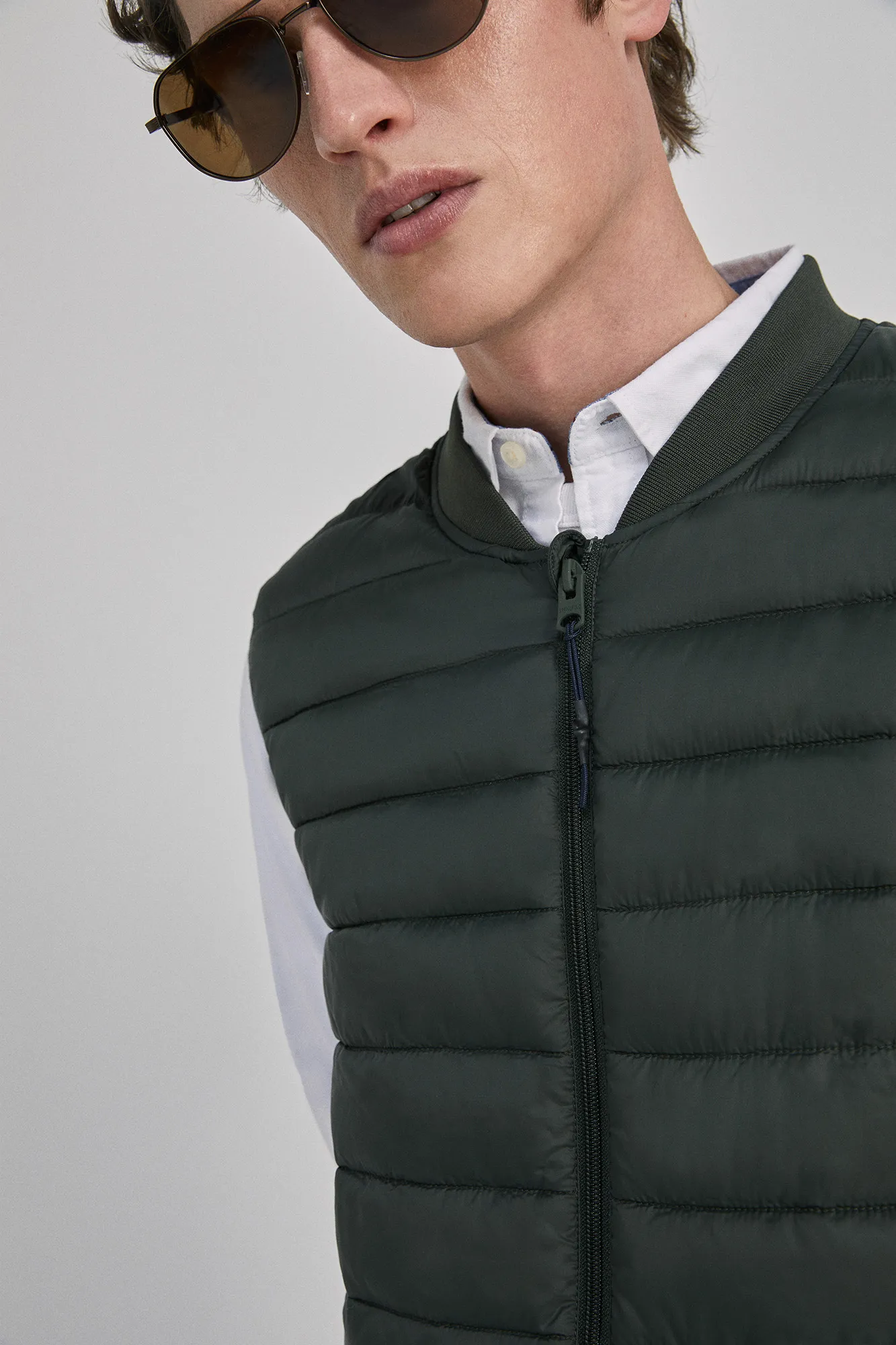 Springfield Chaleco acolchado cuello bomber
