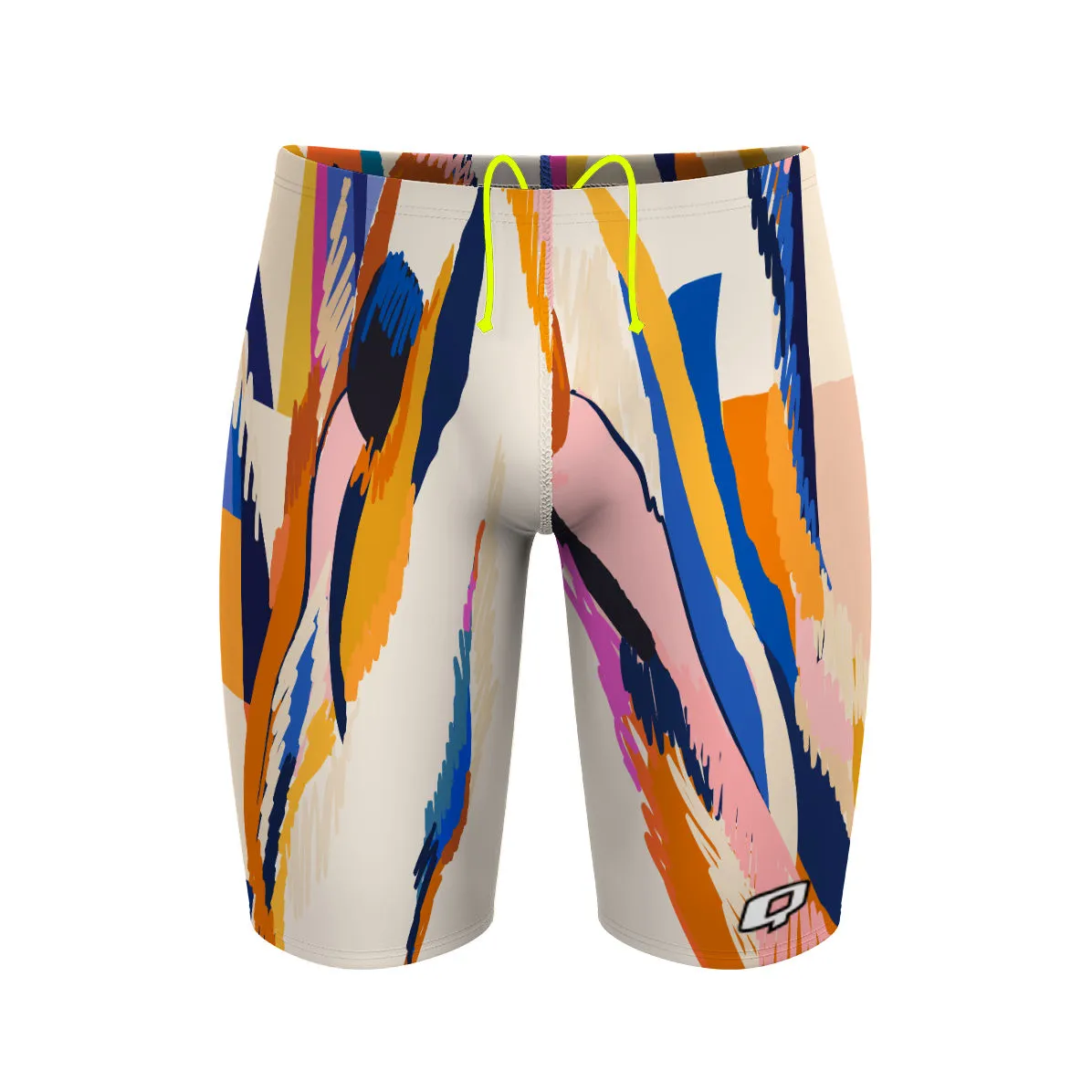 SUNSET ORANGE SQUARES  JAMMER SWIMSUIT