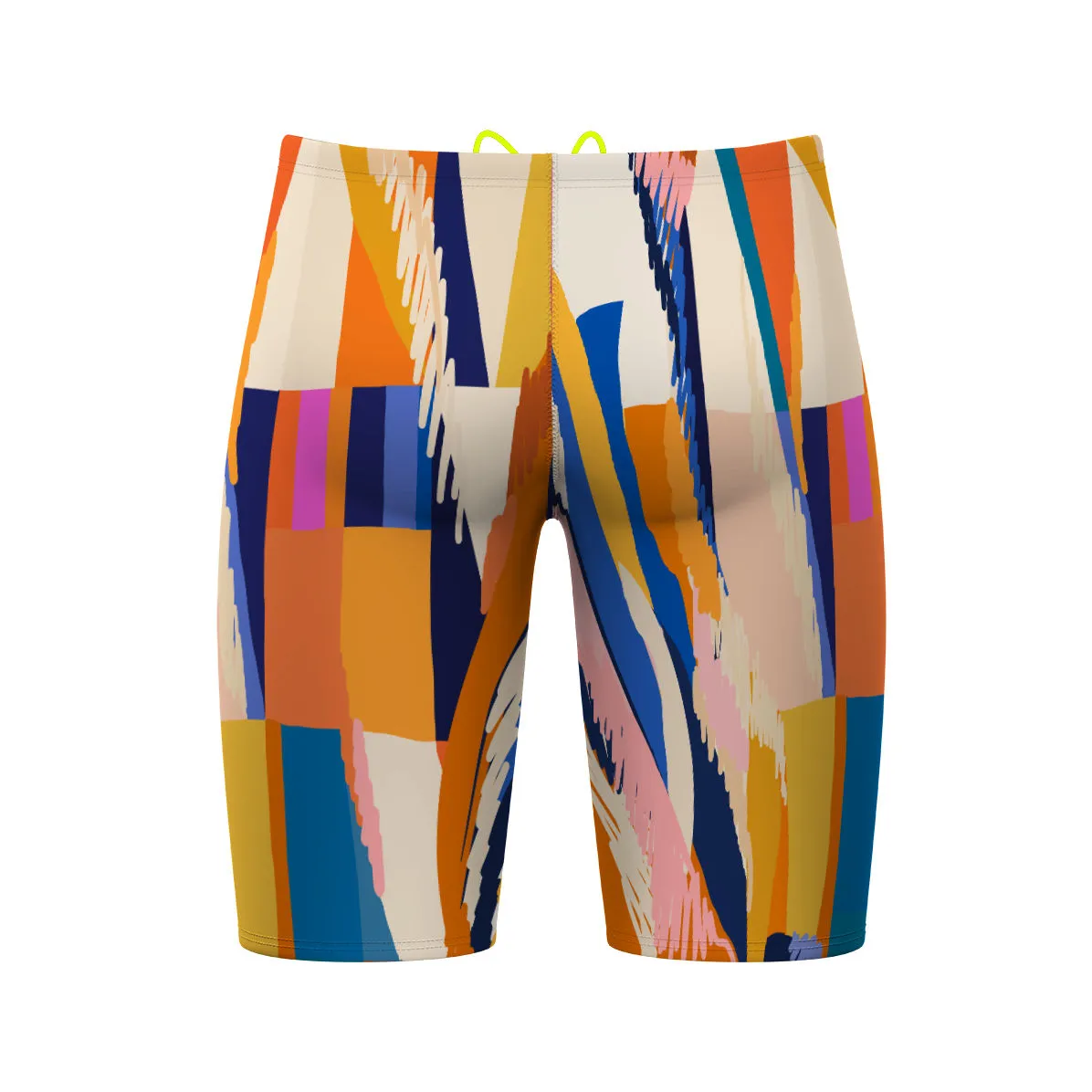 SUNSET ORANGE SQUARES  JAMMER SWIMSUIT