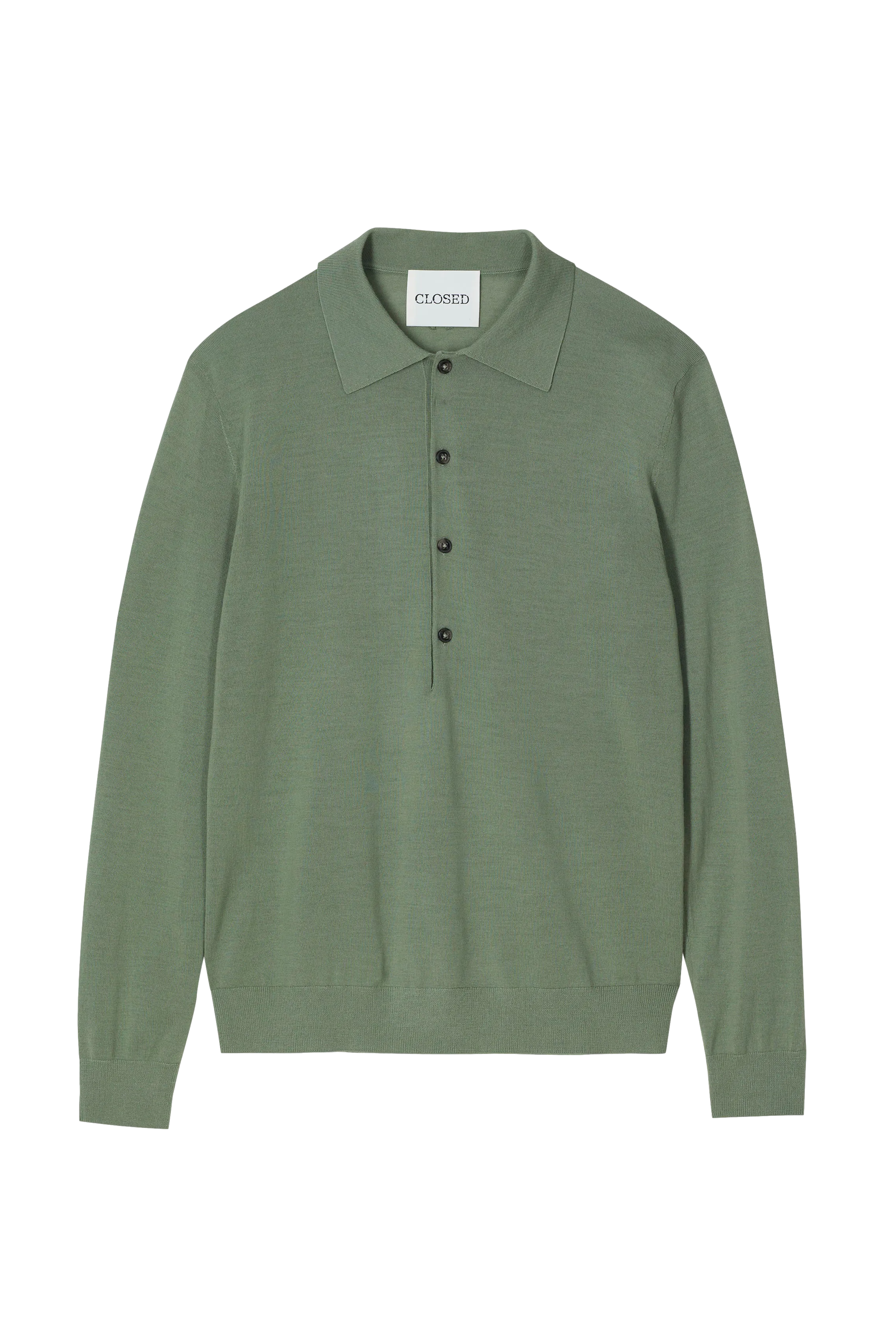 Suéter polo de lana en verde