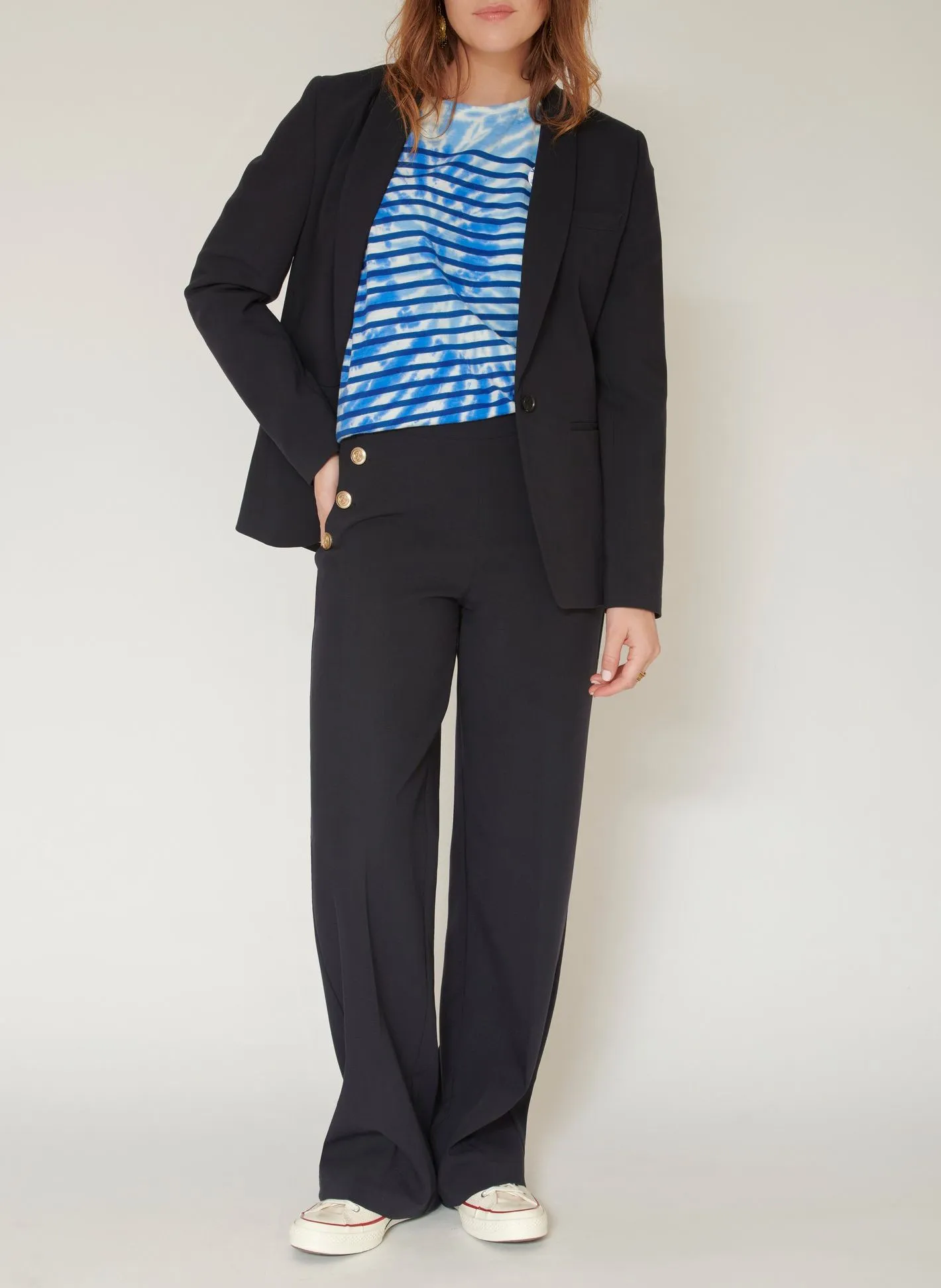 VALORE  CHAQUETA DE SASTRE AJUSTADA CON CUELLO SASTRE EN AZUL