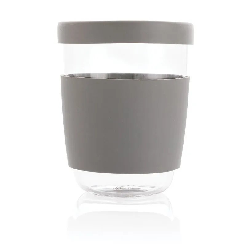 Vaso de borosilicato Ukiyo con tapa y funda de silicona