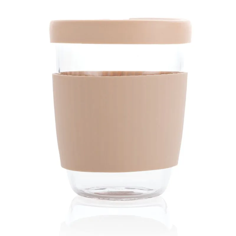 Vaso de borosilicato Ukiyo con tapa y funda de silicona