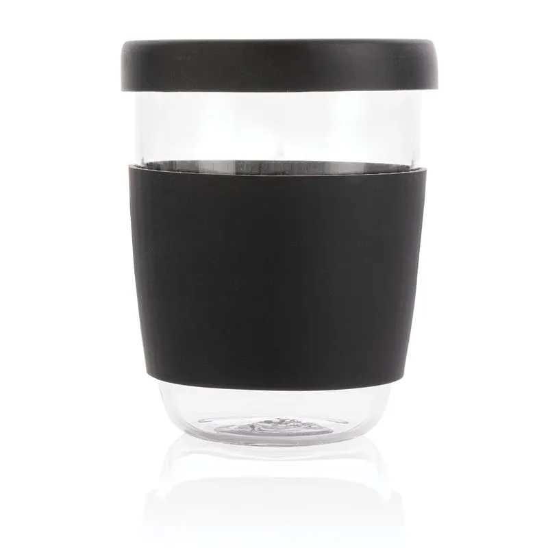Vaso de borosilicato Ukiyo con tapa y funda de silicona