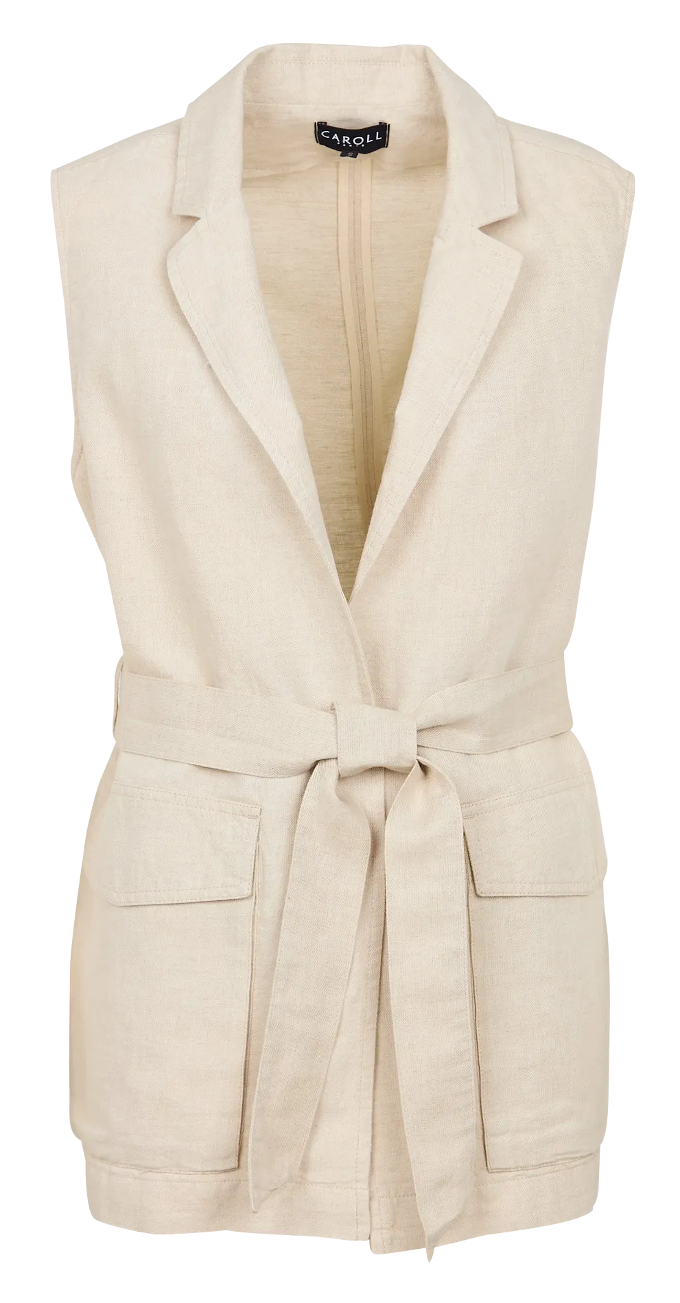 VERACRUZ  CHAQUETA DE CUELLO CLáSICO DE LINO Y ALGODóN MEZCLADO EN BEIGE